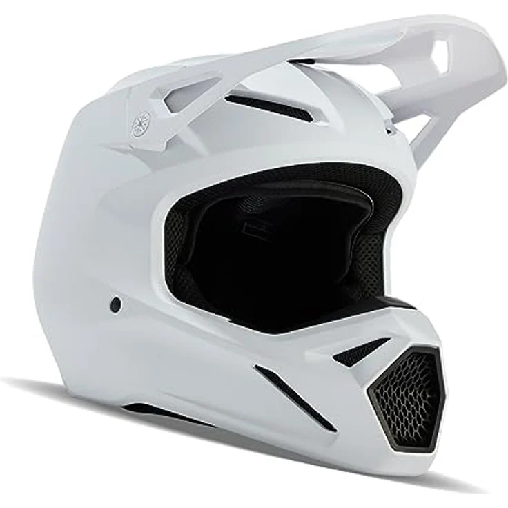 Fox V1 Solid Motocross Helm, weiß matt, mit MIPS-Schutzsystem und optimaler Luftzirkulation, Größe L (59/60) – Bild 2