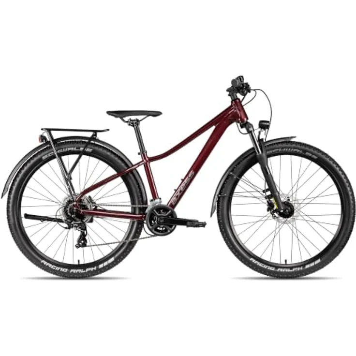 Axess Meea DX 27.5 Zoll Mountainbike, Dunkelrot, mit SR Suntour Federgabel und hydraulischen Scheibenbremsen – Bild 1