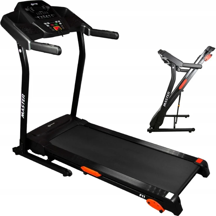 MASTER Elektrisches Laufband F11, klappbar, integrierter Bluetooth-Lautsprecher, schwarz