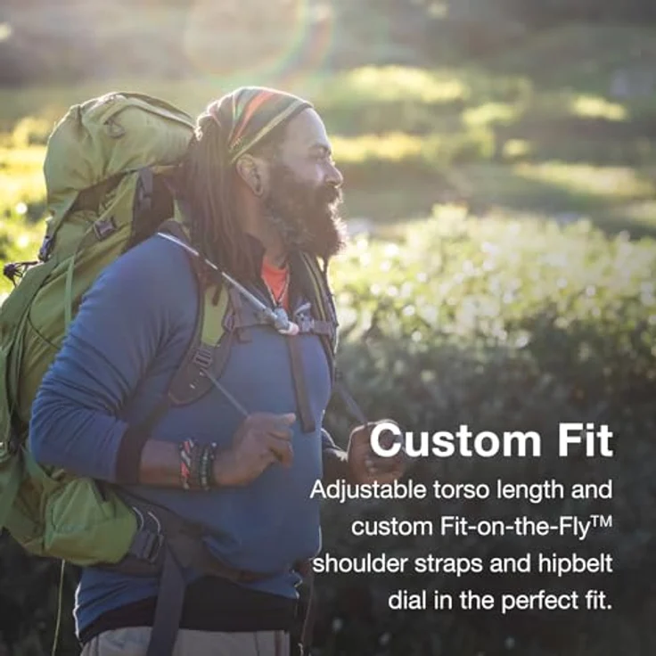Osprey Aether 65 S-M Rucksack, 80 cm, 100% Nylon, in garlic mustard green – Bild 3