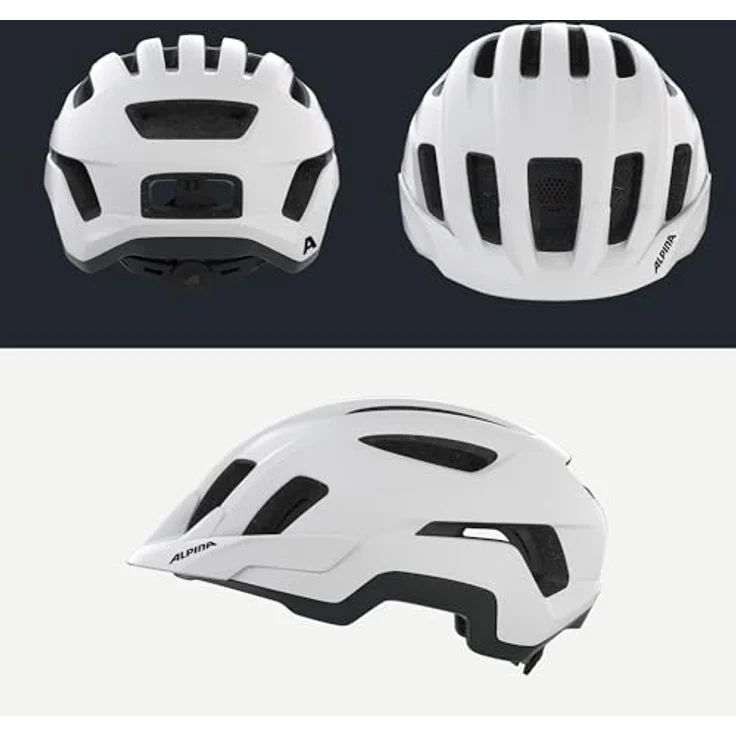 ALPINA Paranus, Trekking-Fahrradhelm mit stoßabsorbierender EPS-Innenschale und großen Lufteinlässen, weiß – Bild 4