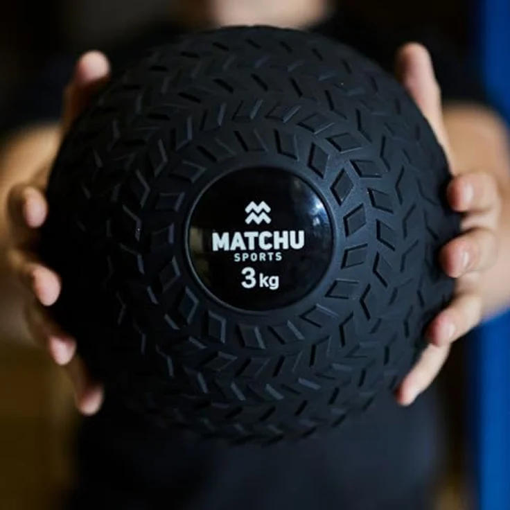 Matchu Slam Ball, 3 KG, extra Grip, wasserdicht, robustes Design, schwarz – Bild 4