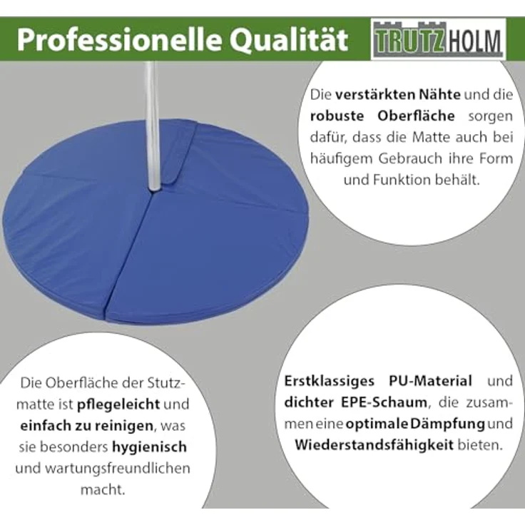 TRUTZHOLM Pole Dance Matte Ø 120 cm, faltbare Tanzstangenmatte mit EPE-Schaumkern, blau – Bild 2
