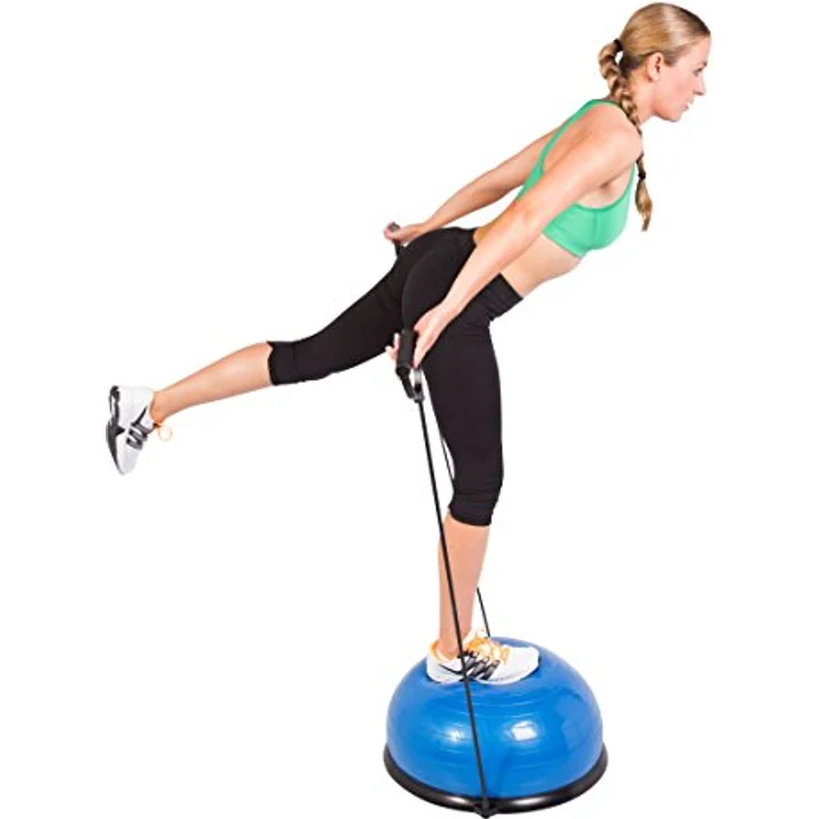 SportPlus Balance Ball Halbkugel inkl. Traningsbänder, ca. 62 cm Durchmesser, Balance Trainer für Gleichgewicht & Stabilität, Nutzergewicht bis 120 kg, SP-GB-001 – Bild 5
