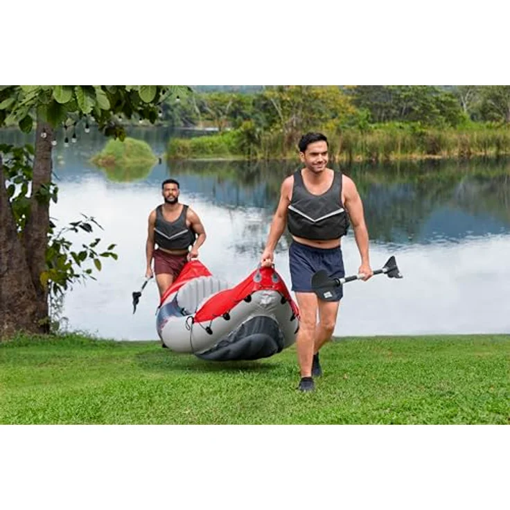 Bestway Hydro Force Kajak-Set Rapid X2, 321 x 100 x 44 cm, für 2 Personen bis 220 kg, Inflata-Shield Material, 3 Luftkammern, inkl. Paddel, Pumpe, Tragetasche, TÜV SÜD GS-zertifiziert – Bild 3