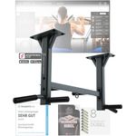 Sportstech 4in1 Klimmzugstange KS400 Deckenmontage, Deutsche Qualitätsmarke, Pull Up Bar, 6 rutschfeste Griffe, Ösen für Boxsack & Ropes
