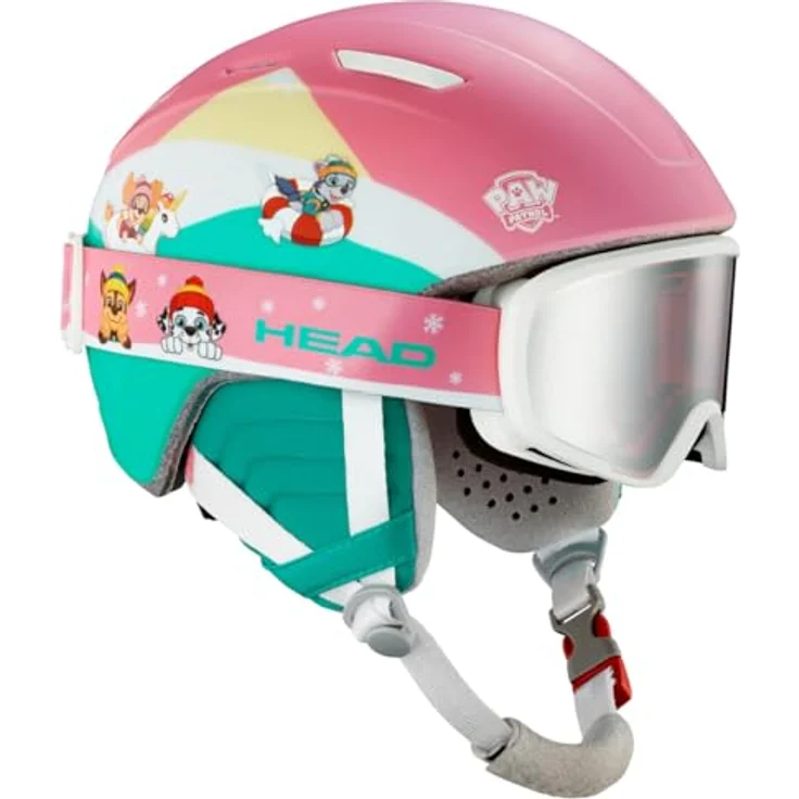 HEAD Maja PAW Set, Ski- und Snowboardhelm inkl. Brille im Paw Patrol Design, Rosa/Türkis, anpassbare Helmgröße, Komfort-Liner und Ohrpolster – Bild 4