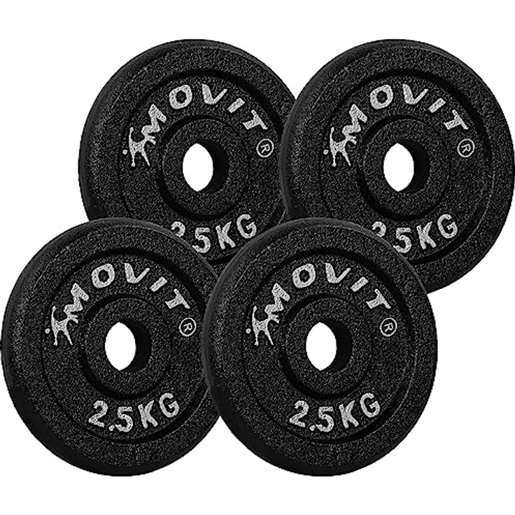 MOVIT Hantelscheiben Set PRO, Gusseisen, 4x 2,5 kg, kompatibel mit 30 mm Langhanteln, langlebig und vielseitig einsetzbar – Bild 2