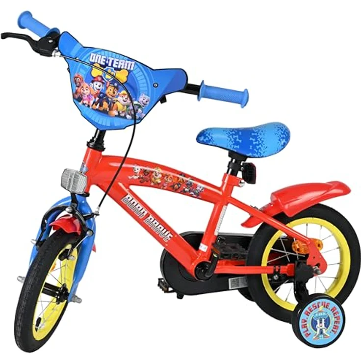 Volare Paw Patrol Kinderfahrrad, 12 Zoll in Rot und Blau, Handbremse, Rücktrittbremse, höhenverstellbar – Bild 9