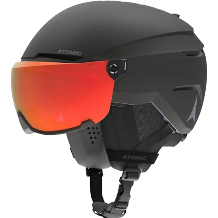 ATOMIC Savor Visor Photo Skihelm mit Visier, Black, Größe XL, maximale Stoßdämpfung, Active Aircon Belüftungssystem, photochromatische Scheibe