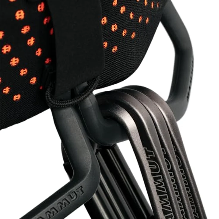 Mammut Herren Comfort Fast Adjust Klettergurt, lasergeschnittenes Gewebe, optimale Gewichtsverteilung, schnell verstellbare Beinschlaufen, black-safety orange, Größe S – Bild 5