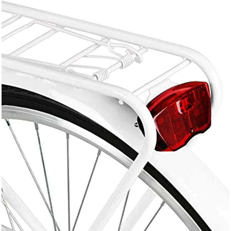 Milordbikes City-Fahrrad, Weiß, 46 cm, leichtes Metall, Freizeit- und Sportbike mit hinterem Träger und Aluminiumfelgen – Bild 7