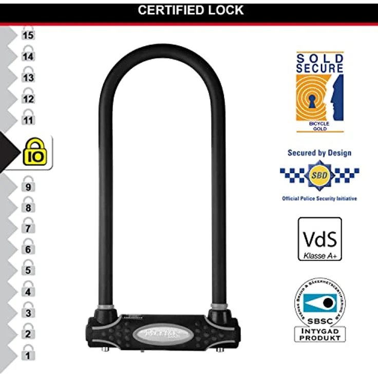 Master Lock Nr. 8195EURDPROLW, Veloschloss aus gehärtetem Stahl mit 28 cm Doppel-Schließbügel, schwarzes Gehäuse – Bild 3