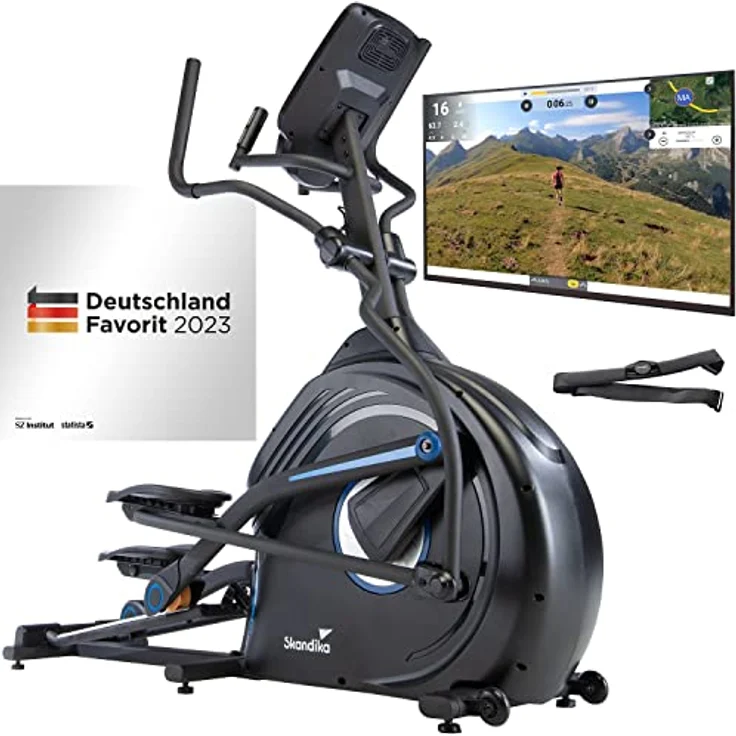 Skandika Crosstrainer CardioCross Conqueror, Premium Ellipsentrainer | 25kg Schwungmasse, App-Kompatibel mit Kinomap, 31 Programme, 32 Stufen, Pulsmessung, Höhenverstellung | max. 150kg – Bild 1