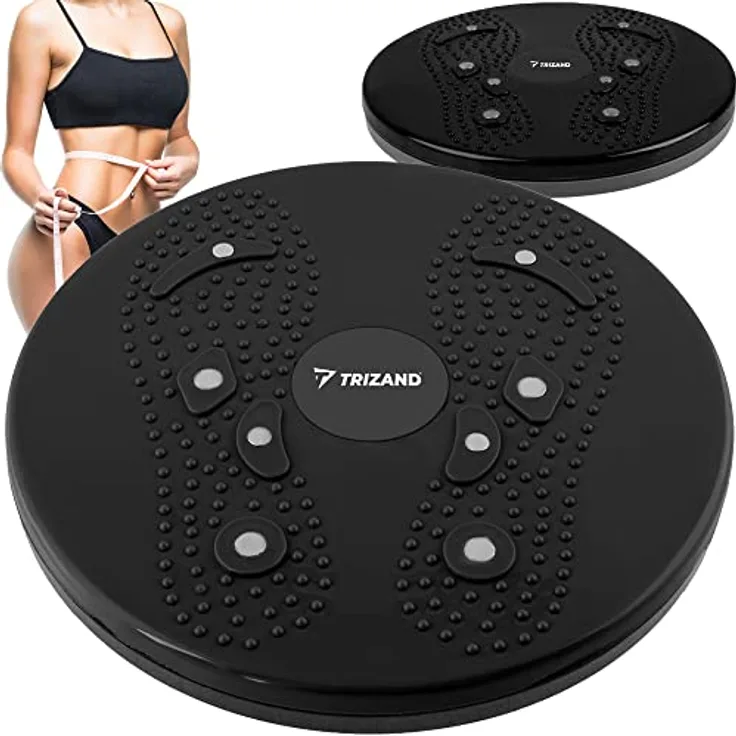 TRIZAND Hüfttrainer Drehscheibe Balanceboard Gleichgewichtstrainer Twist 22186, Schwarz, 360 Grad drehbar
