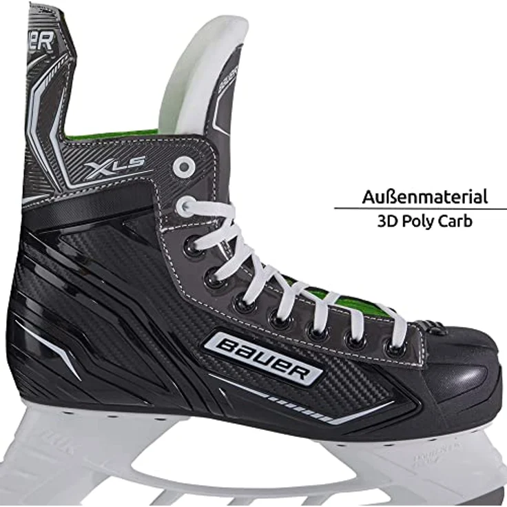 Bauer Herren Schlittschuhe X-LS, Eishockeyschuhe Größe 45,5 mit Edelstahlkufen, schwarz, bequemer Fleece-Innenschuh und Knöchelpolster – Bild 4
