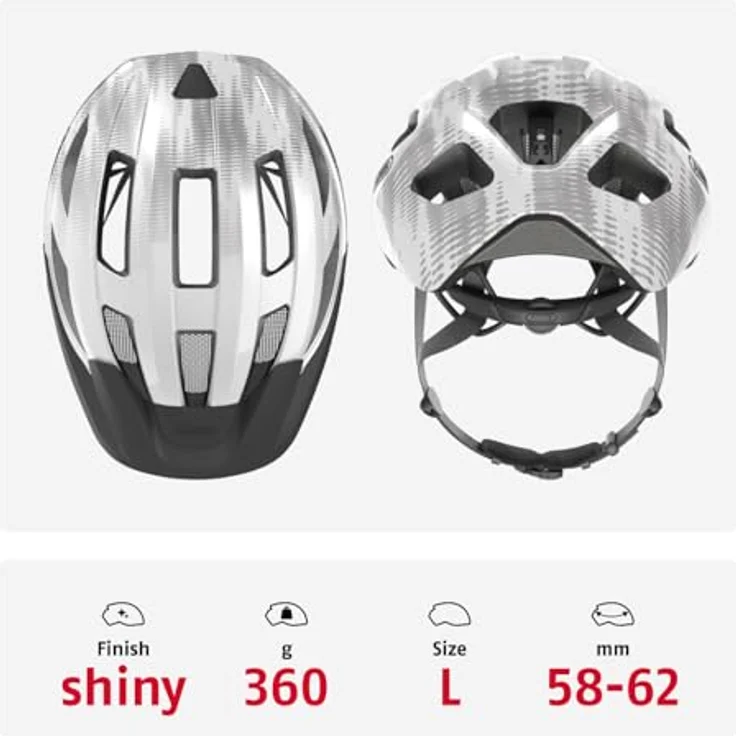 Abus Macator Fahrradhelm - Weiss/Silber 58 - 62 cm – Bild 4