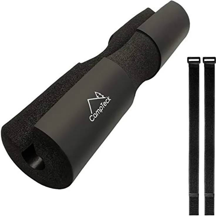 CampTeck U6814 Langhantel Nackenpolster mit Klettverschlüssen für Olympische Hanteln Schaumstoffpolster Barbell Pad Stütze Fitnessstudio für Kniebeugen, Gewichtheben, Ausfallschritte & mehr - Schwarz