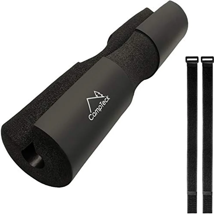 CampTeck U6814 Langhantel Nackenpolster mit Klettverschlüssen für Olympische Hanteln Schaumstoffpolster Barbell Pad Stütze Fitnessstudio für Kniebeugen, Gewichtheben, Ausfallschritte & mehr - Schwarz – Bild 1