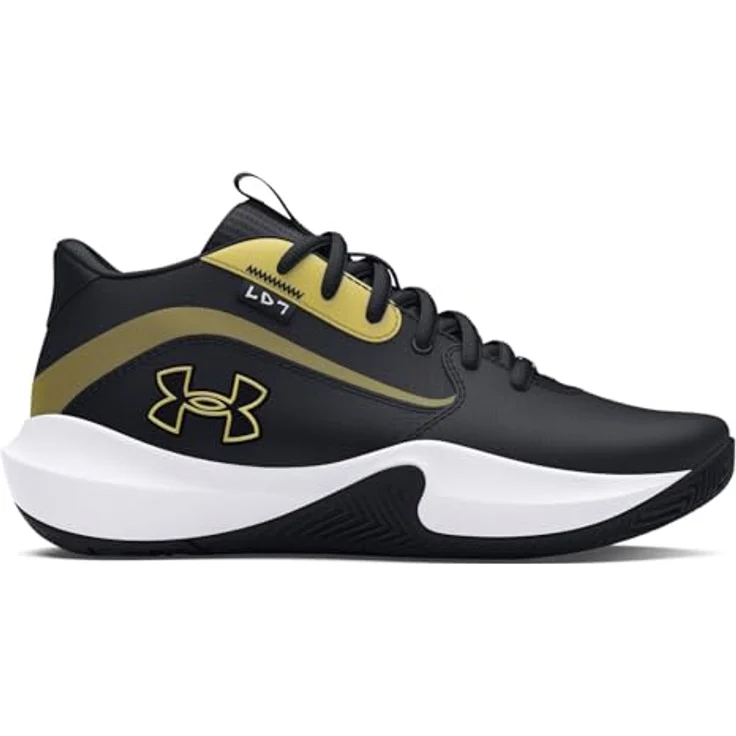 Under Armour UA GS Lockdown 7, Basketballschuhe mit optimalem Halt und Stabilität, schwarz, Größe 5b – Bild 1