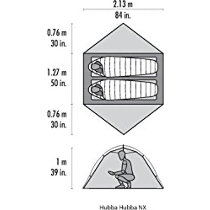 MSR Hubba Hubba NX - Ultraleichtes 2-Personen Tourenzelt, Pilka – Bild 2