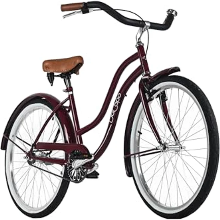 DACAPO Beachcruiser Damen 26" in Rot, Singlespeed mit V-Brakes, geeignet für Körpergrößen von 145-185 cm – Bild 2