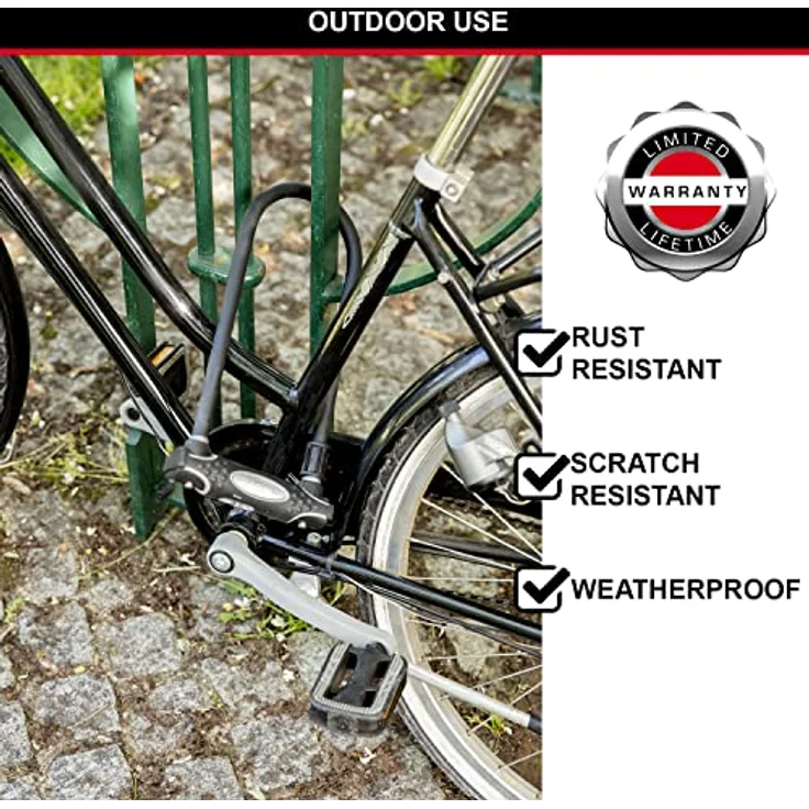 Master Lock Nr. 8195EURDPROLW, Veloschloss aus gehärtetem Stahl mit 28 cm Doppel-Schließbügel, schwarzes Gehäuse – Bild 4
