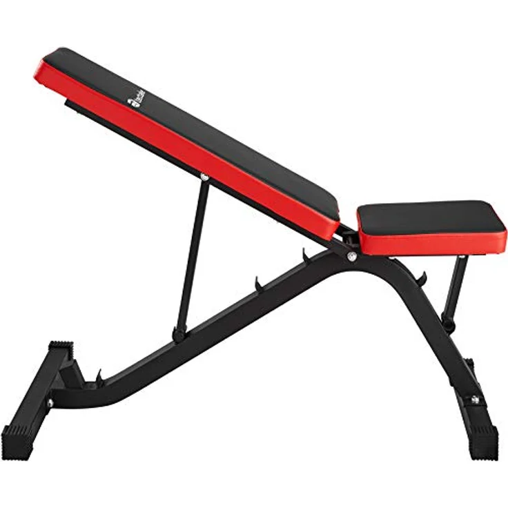 TecTake Hantelbank Schrägbank mit Schnellverstellung | Rückenablage 4-fach, Sitzfläche 2-fach verstellbar | (LxBxH): 116 x 51 x 122 cm, Schwarz – Bild 4