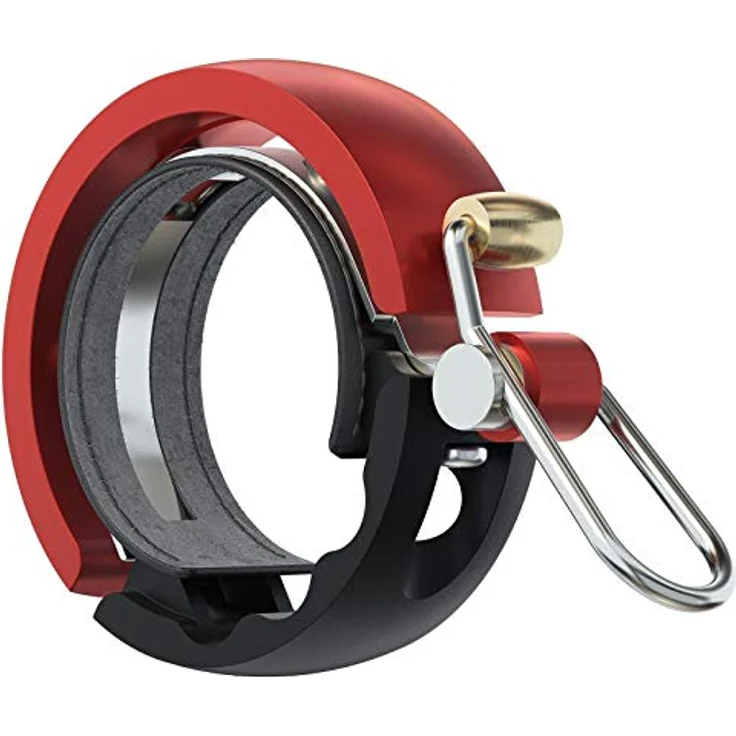 Knog Oi Luxe Fahrradklingel - Schwarz/Rot - Large, 23. 8mm-31. 8mm. – Bild 2