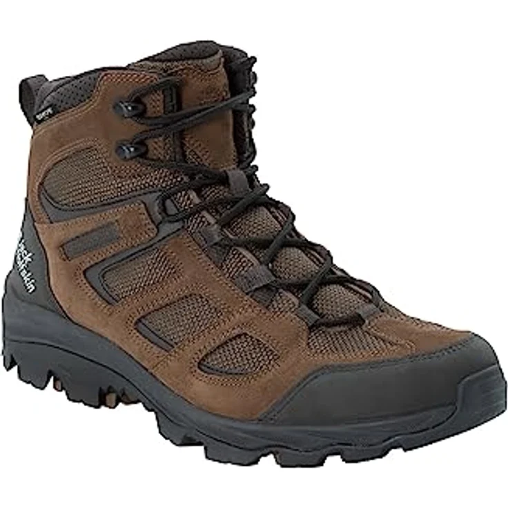 Jack Wolfskin Vojo 3 Mid Texapore, wasserdichter Herren Wanderschuh aus Veloursleder, dunkelbraun, dämpfende Sohle, stabilisierender Schaft – Bild 3