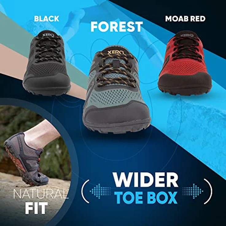 Xero Shoes Mesa Trail II, Herren Laufschuhe für Trailrunning, minimalistische Konstruktion, atmungsaktives Obermaterial, Gummisohle für hohe Traktion, Größe 45, Grün – Bild 7