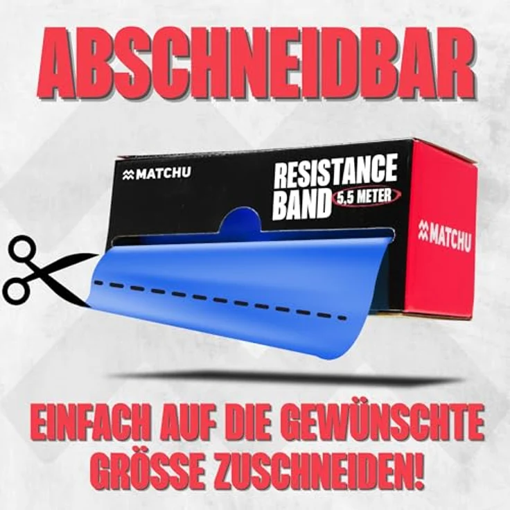 Matchu Sports Widerstandsbänder | 100% Latex, abschneidbar, 25M, blau (schwer, 6-7 KG) – Bild 2