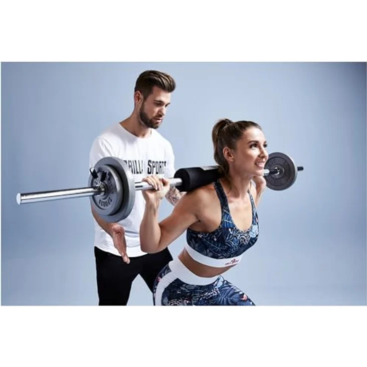 GORILLA SPORTS® Langhantel Polster - 40 x 8,5 x 3 cm, mit Klettverschluss, Schwarz - Nackenpolster, Barbell Squat Pad, Nackenschutz, für Kniebeugen, Hip Thrust, Druckentlastung von Schulter, Rücken – Bild 5