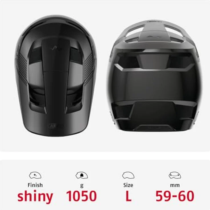 Abus HiDrop, MTB-Velohelm für 59-60 cm Kopfgröße, stoßfest, belüftet, mit Break-Away-Visier – Bild 3