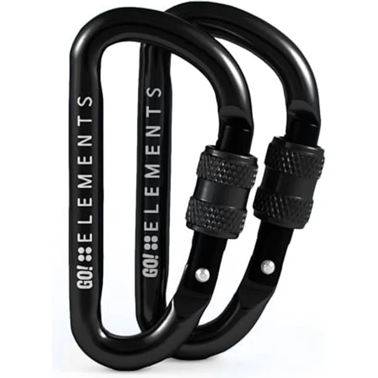 GO!elements Mini Karabiner Micro 6, Multifunktionaler Karabinerhaken mit Schraubverschluss, 2er Pack, Farbe: Night – Bild 1