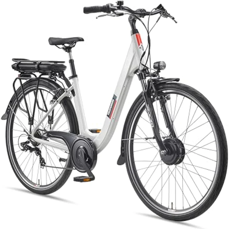 Telefunken E-Bike Damen 28 Zoll, Elektrofahrrad Frontmotor, 7-Gang Shimano Kettenschaltung, V-Bremsen - Pedelec Citybike, RC825 Multitalent – Bild 1