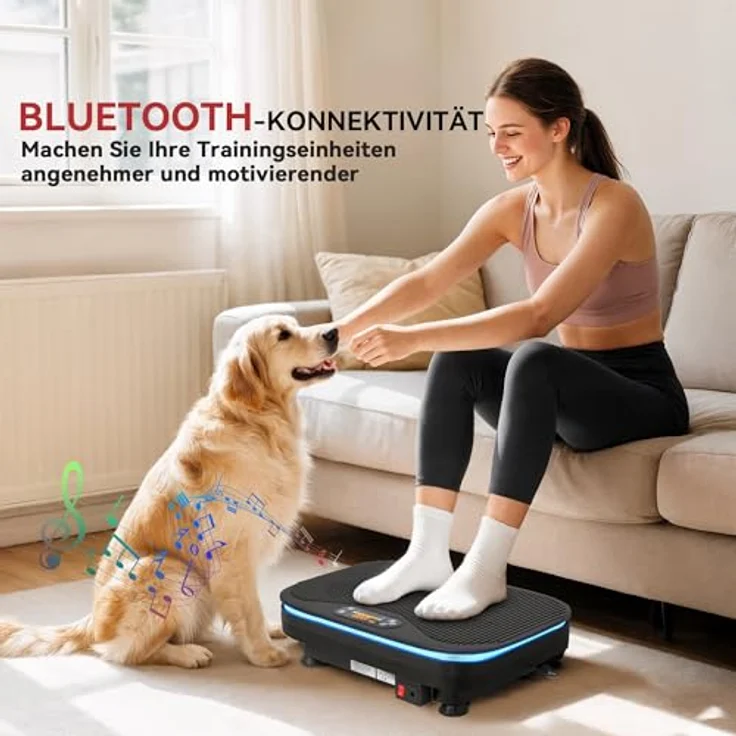 SPORTNOW Vibrationsplatte Rüttelplatte mit 99 Intensitätsstufen, 3 Vorprogrammen, Bluetooth, Kompakt-Design, für Muskelaufbau und Ganzkörpertraining, schwarz – Bild 4