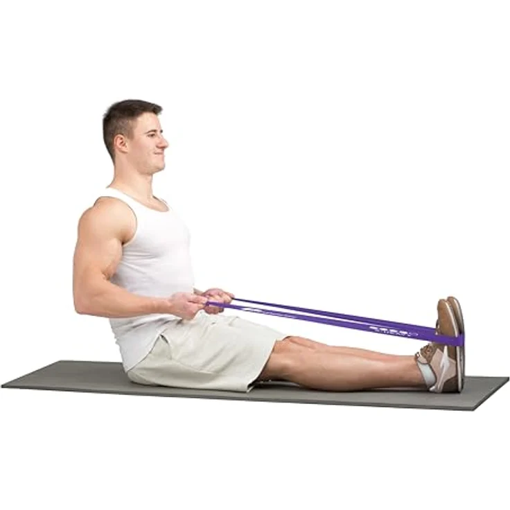 Panathletic Fitnessbänder 5er Set, 5 verschiedene Stärken, hochwertiges Naturlatex, Übungsanleitung und E-Book auf Deutsch, Tragebeutel – Bild 3