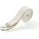 Myga 2-in-1 Yoga Gurt für Dehnung und Flexibilität, verstellbar mit D-Ring, 180 cm, Baumwolle, erdige Farben