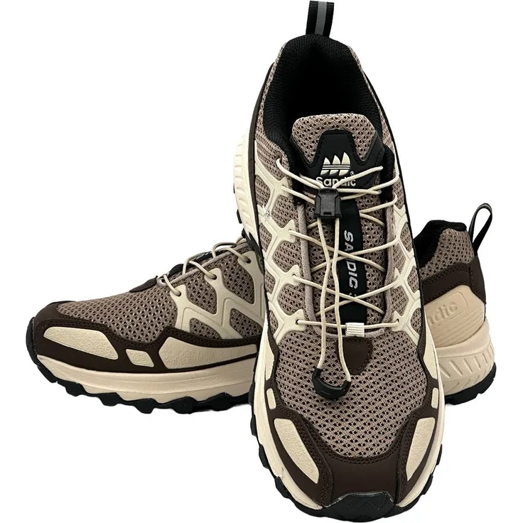Nowaland Outdoor-Trail Wanderschuhe, leicht und atmungsaktiv mit Schnellverschluss, dunkelbraun