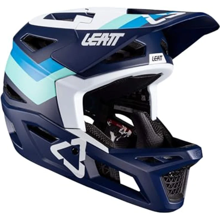 Leatt MTB Gravity 4.0, Velohelm für Mountainbiking, Größe 55-62 cm, 22 Belüftungsöffnungen, mit Magnetverschluss und Visier – Bild 9