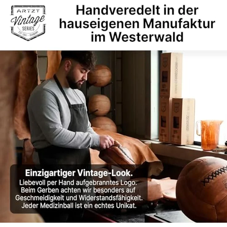 ARTZT Vintage Series Medizinball 26 - 28 cm, 3 – Bild 4