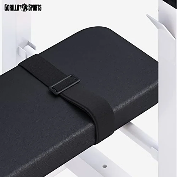GORILLA SPORTS® Hantelbank mit Ablage - Dip-Station, Verstellbare Höhe und Neigungswinkel, Klappbar, bis 200 kg, Schwarz oder Weiß - Drückerbank, Flachbank, Multifunktion, Trainingsbank – Bild 5