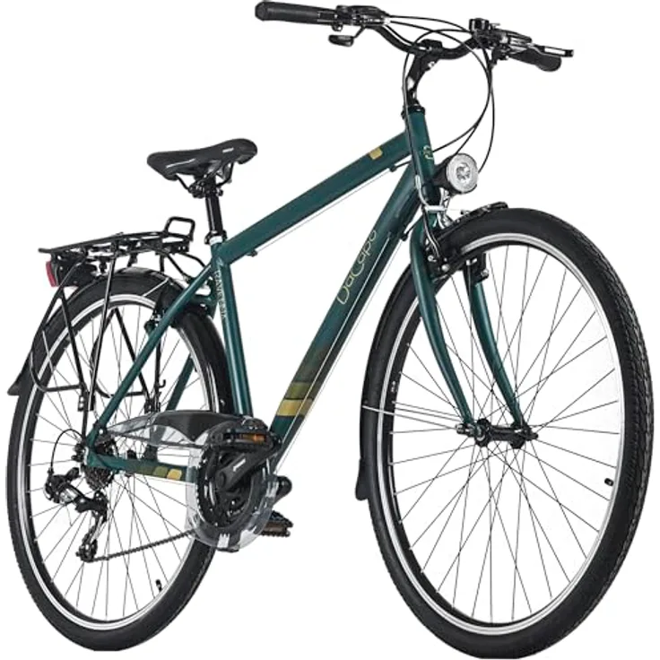 DACAPO Ravenna 50, Trekkingrad Herren 28'' in Grün, 21 Gänge, RH 48 cm, StVZO konforme Beleuchtung