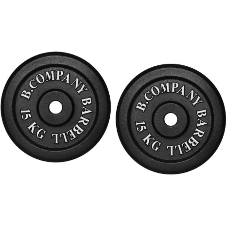 Bad Company Hantelscheiben aus Gusseisen I Gewichtsscheiben 30/31 mm für das Hanteltraining I 30 Kg (2 x 15 Kg)
