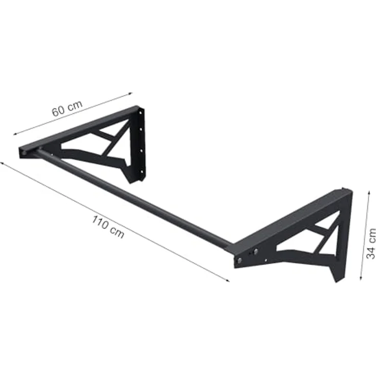 QLS Klimmzugstange 110 cm, Professionelle Wandmontage mit 200 kg Tragkraft, Pulverbeschichteter Stahl – Bild 2