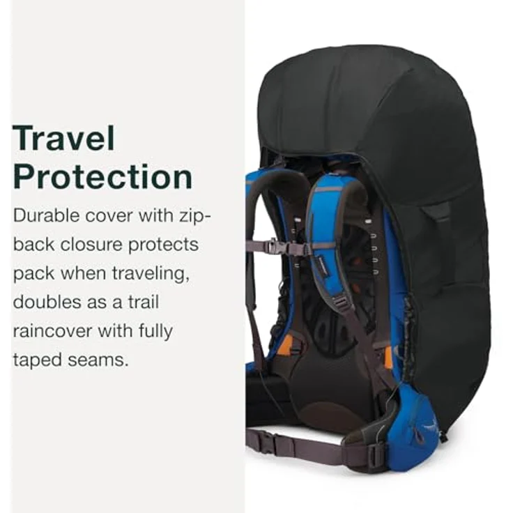 Osprey AirCover Black Medium, kompakter Wanderrucksack mit verstellbarem Zugband – Bild 2