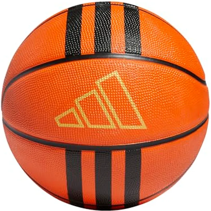 adidas Unisex 3-Stripes Rubber X3 Basketball, strapazierfähig in Natural/Black/Gold Metallic, Größe 7