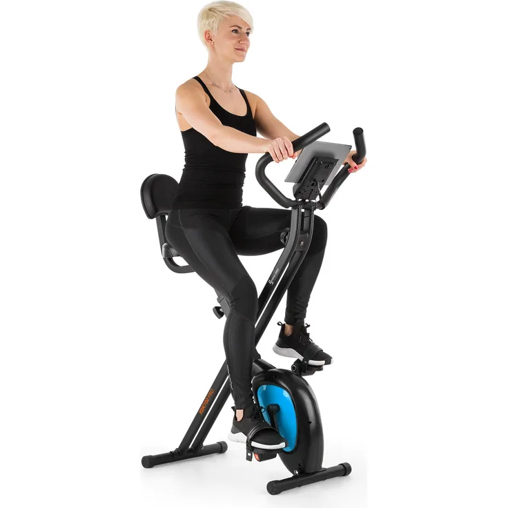 Capital Sports Azura Air, F Bike Heimtrainer mit Magnet-Widerstand, klappbar, Tablet-Halterung, leiser Riemenantrieb, für Ausdauertraining zuhause
