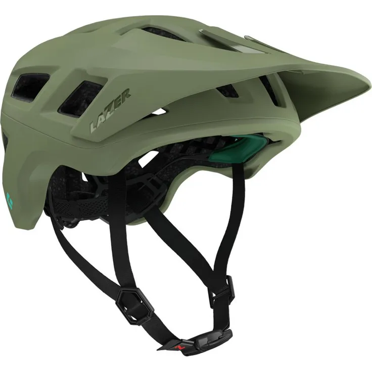 Lazer Coyote Kineticore MTB-Helm, Unisex, leicht mit TurnSys Anpassungssystem, magnetischer Schnalle und verstellbarem Visier, Grün S